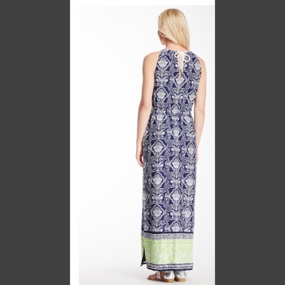 C Wonder Pineapple Scroll Border Print Maxi Dress - Picture 2 of 5